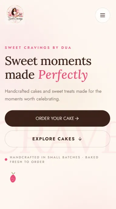 Sweet Cravings - Bakery Website Mobile