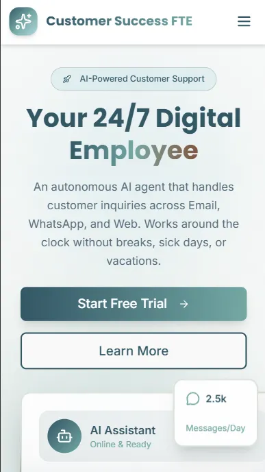 Customer Support 24/7 Digital AI Employee Mobile